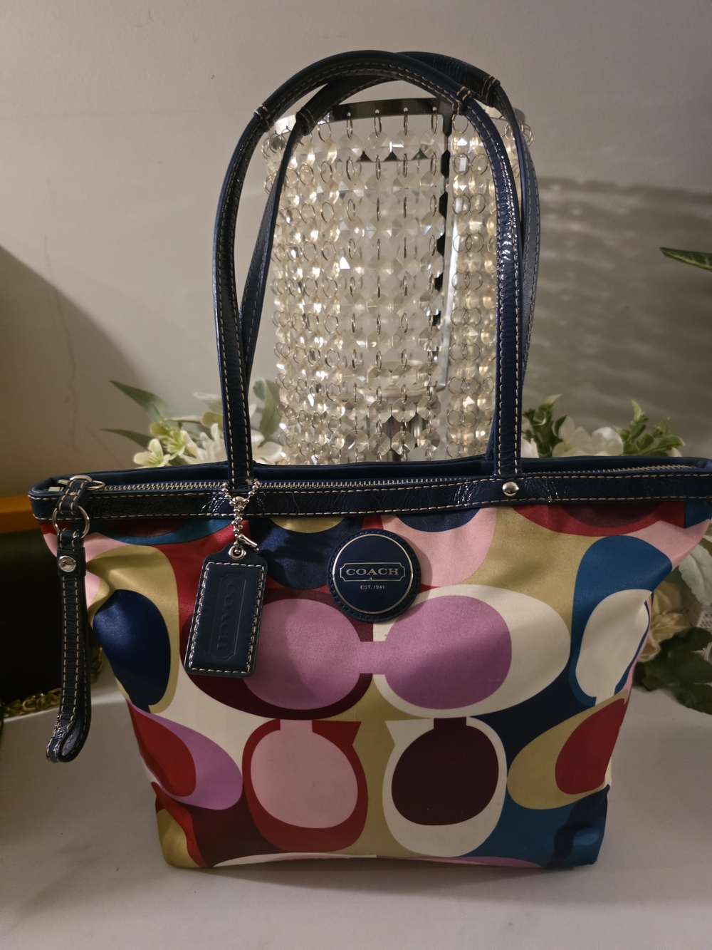 Coach Multicolor Signature Canvas Tote Bag
